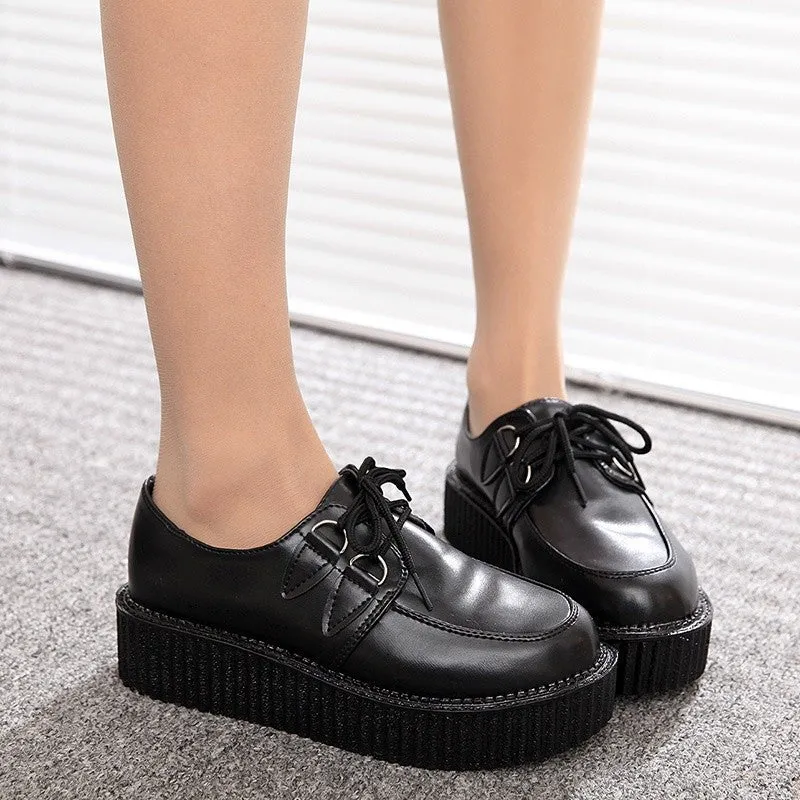 Flat Toe Kicking Shoe Creepers Shoes Woman plus size 35-41 platform Women Flats Shoes
