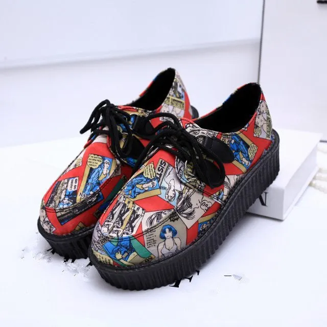 Flat Trigger Shoe Glock Creepers Shoes Woman plus size 35-41 platform Women Flats Shoes