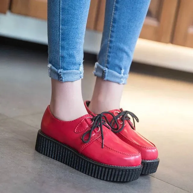 Most Comfortable Shoes For Nurses With Feet Creepers Shoes Woman plus size 35-41 platform Women Flats Shoes