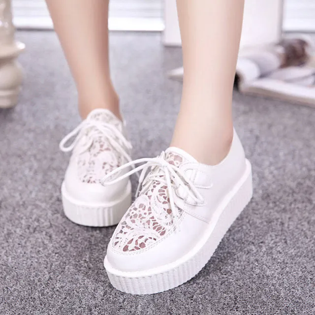 No Shoes Flats Creepers Shoes Woman plus size 35-41 platform Women Flats Shoes