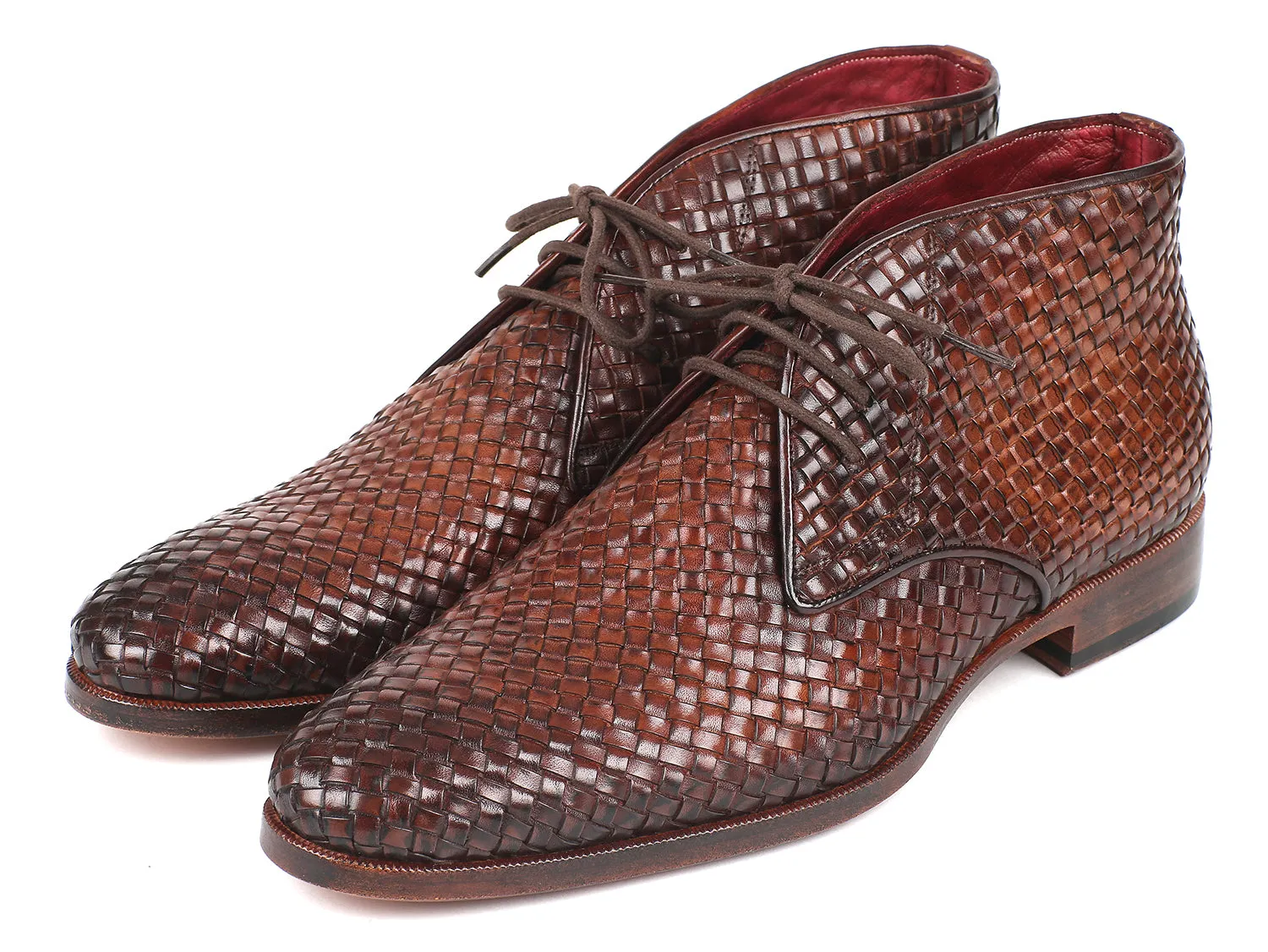 Cobra Rock Boots Paul Parkman Men's Brown Woven Leather Chukka Boots (ID#CK82WVN)