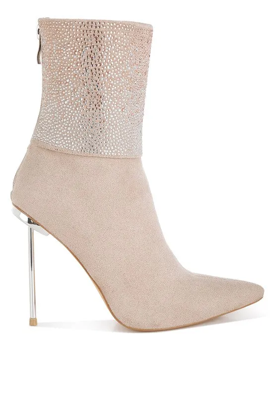 Podstar Rhinestones Embellished Foldover Boots Best Adidas Shoe For Flat Feet