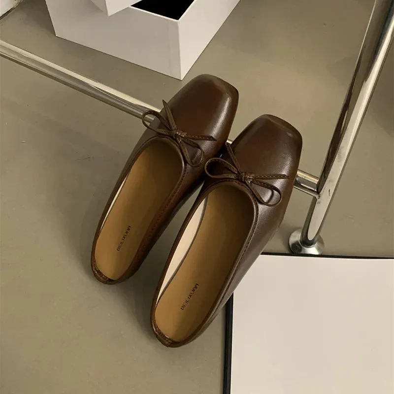 binfenxie  -  Summer Women Mules Slippers Fashion Shallow Butterfly-knot Slides Shoes Ladies Casual Outdoor Soft Sole Flats Heel Sandalias Slippers For Painful Feet