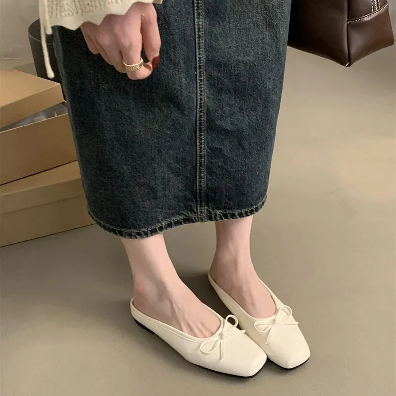 binfenxie  -  Summer Women Mules Slippers Fashion Shallow Butterfly-knot Slides Shoes Ladies Casual Outdoor Soft Sole Flats Heel Sandalias Best Designer Slides