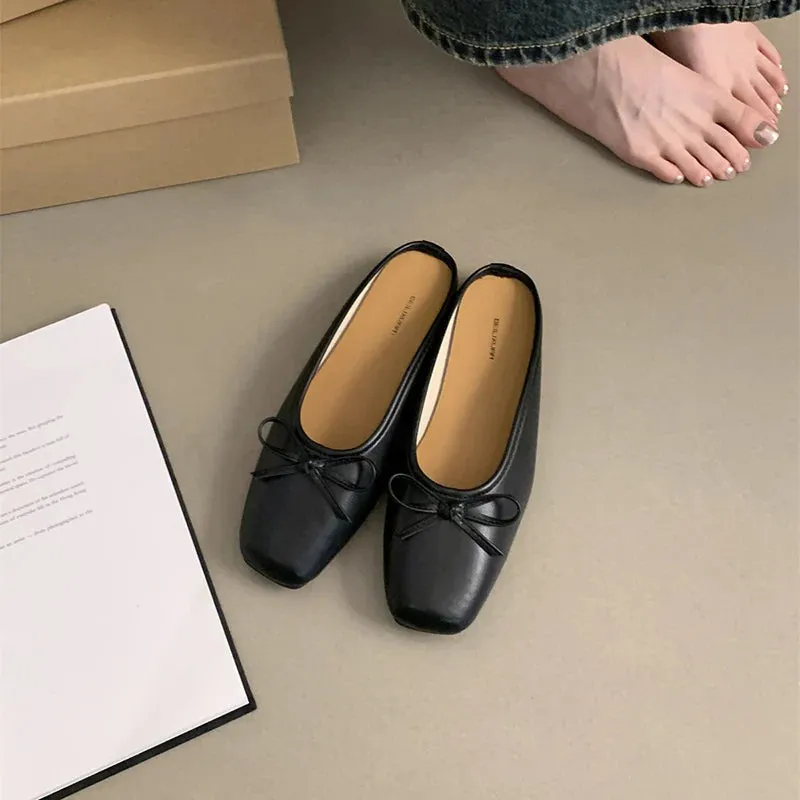 binfenxie  -  Summer Women Mules Slippers Fashion Shallow Butterfly-knot Slides Shoes Ladies Casual Outdoor Soft Sole Flats Heel Sandalias Fake Yeezy Slides