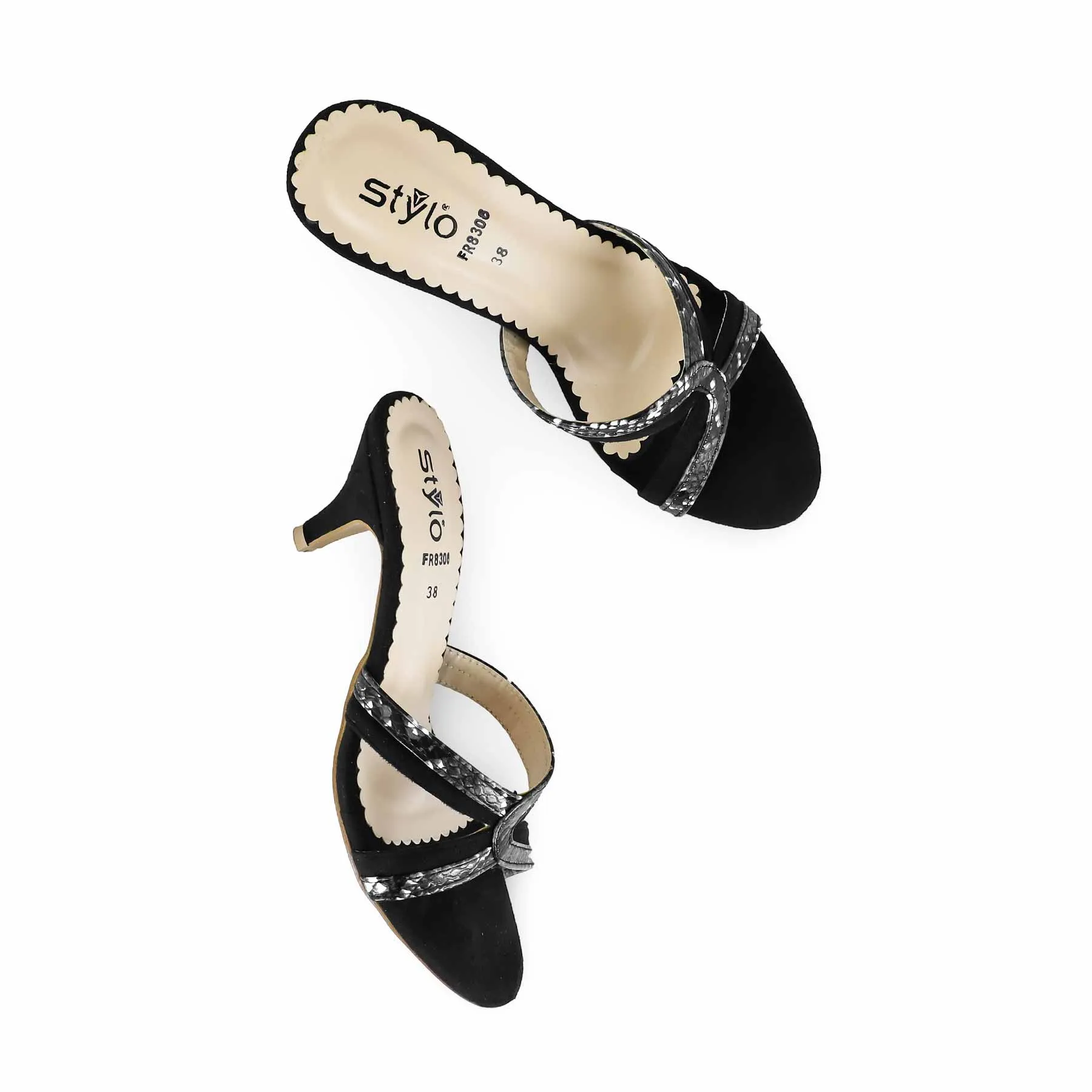 Dark Onyx Slides Black Formal Slipper For Women FR8306