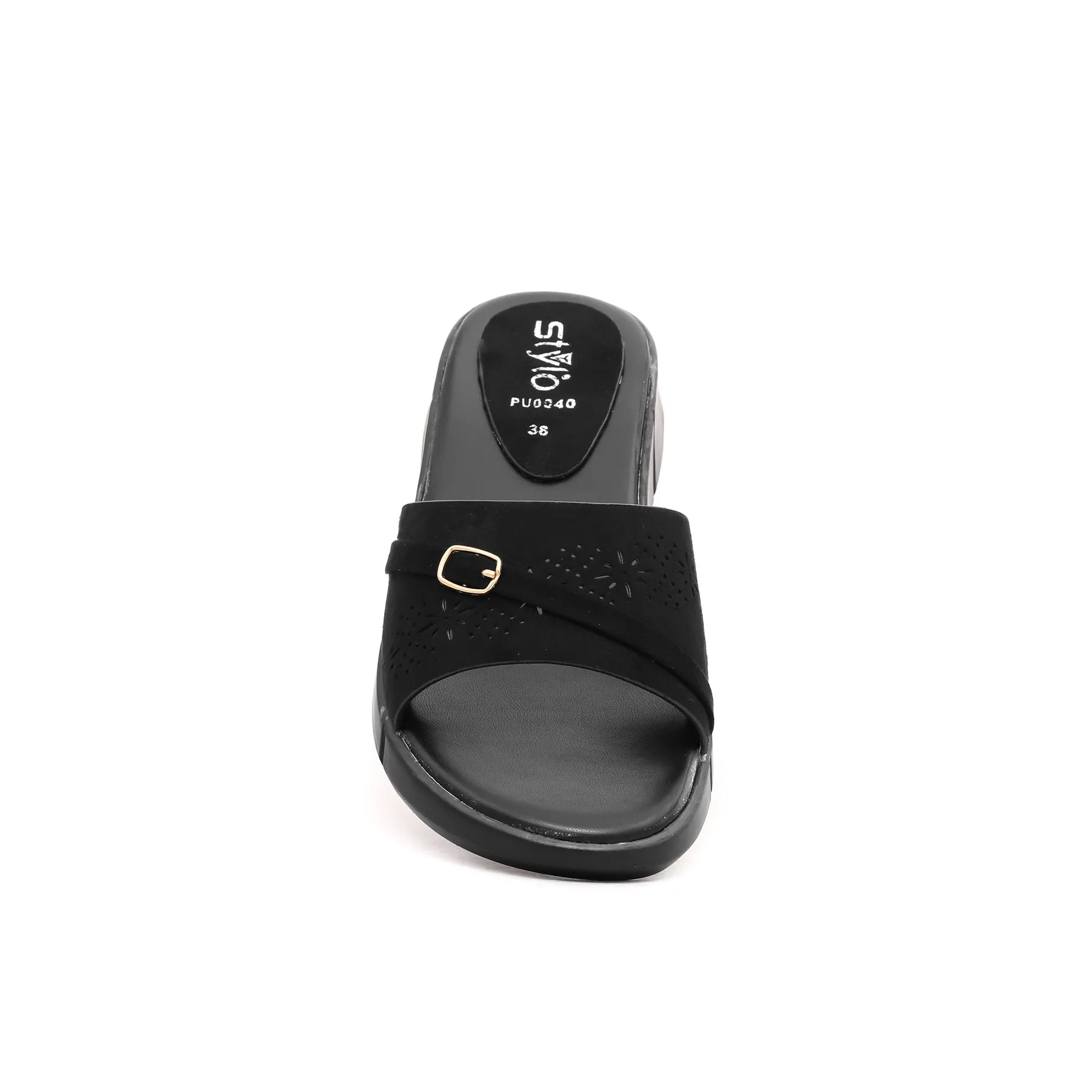 Black Formal Slipper PU0040 Best Slippers For Foot Support