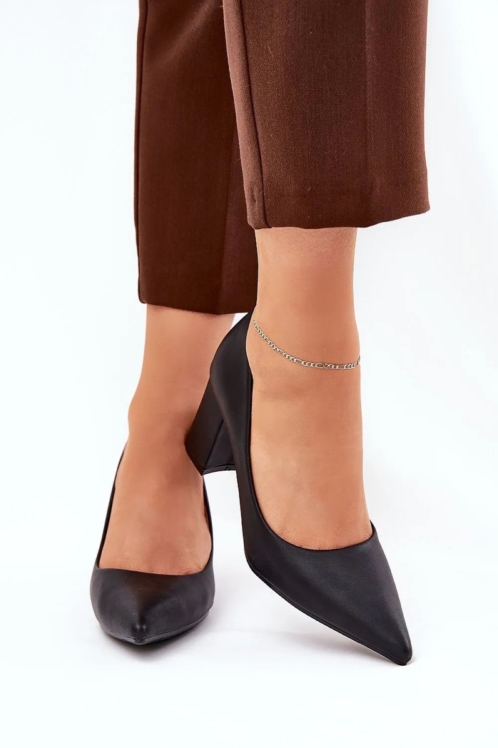 Block heel pumps Knee High Leather Boots