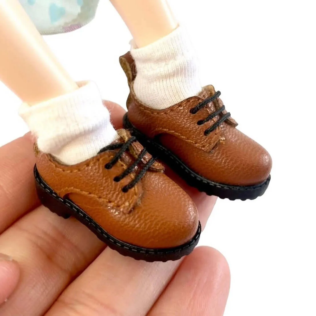 Blythe doll shoes vintage Brogue style brown leather lace ups Best Asics Gel Walking Shoes