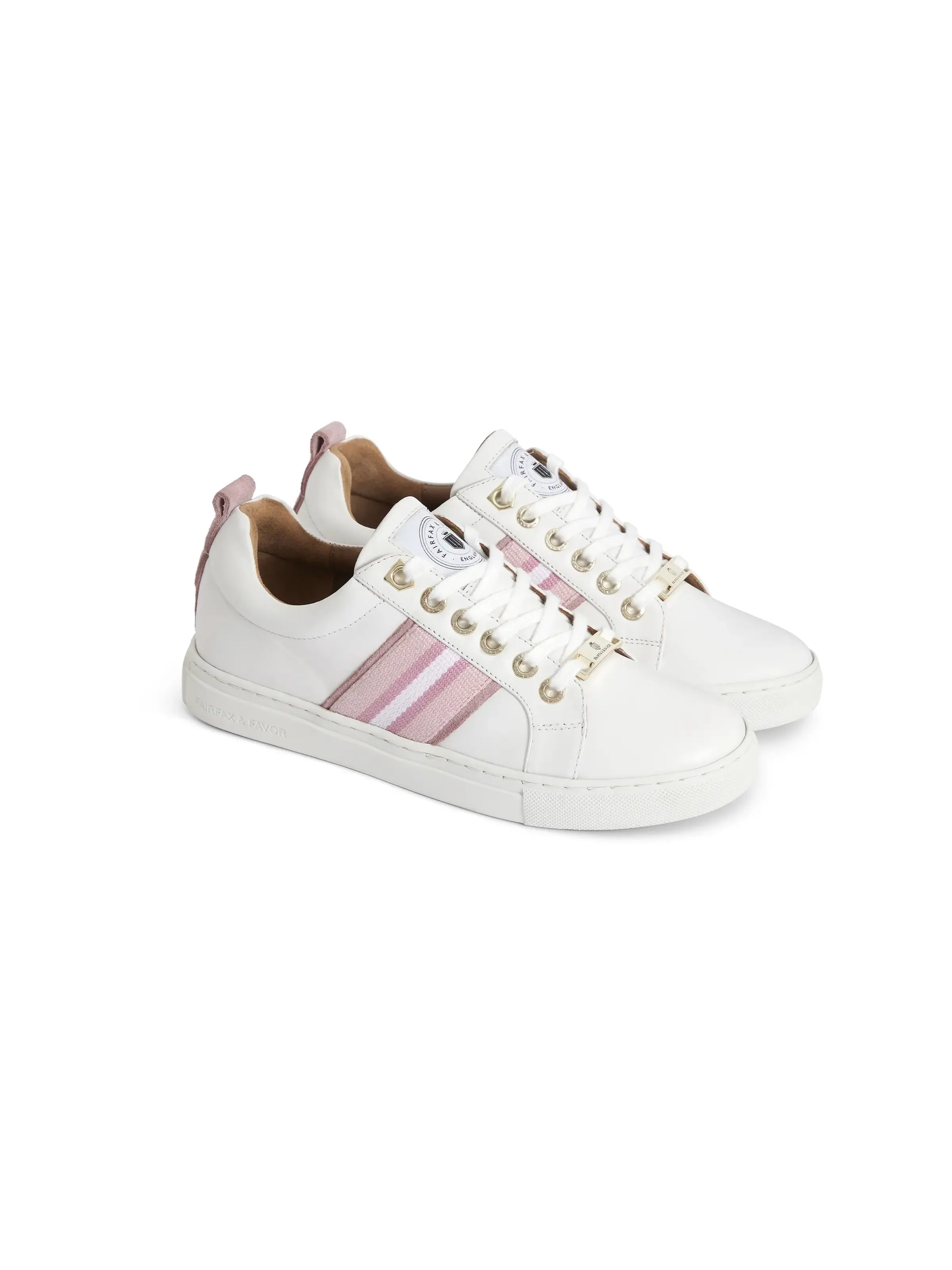 Boston Trainer - White Leather - Breast Cancer Now Pink 2024 Chuncky Loafers