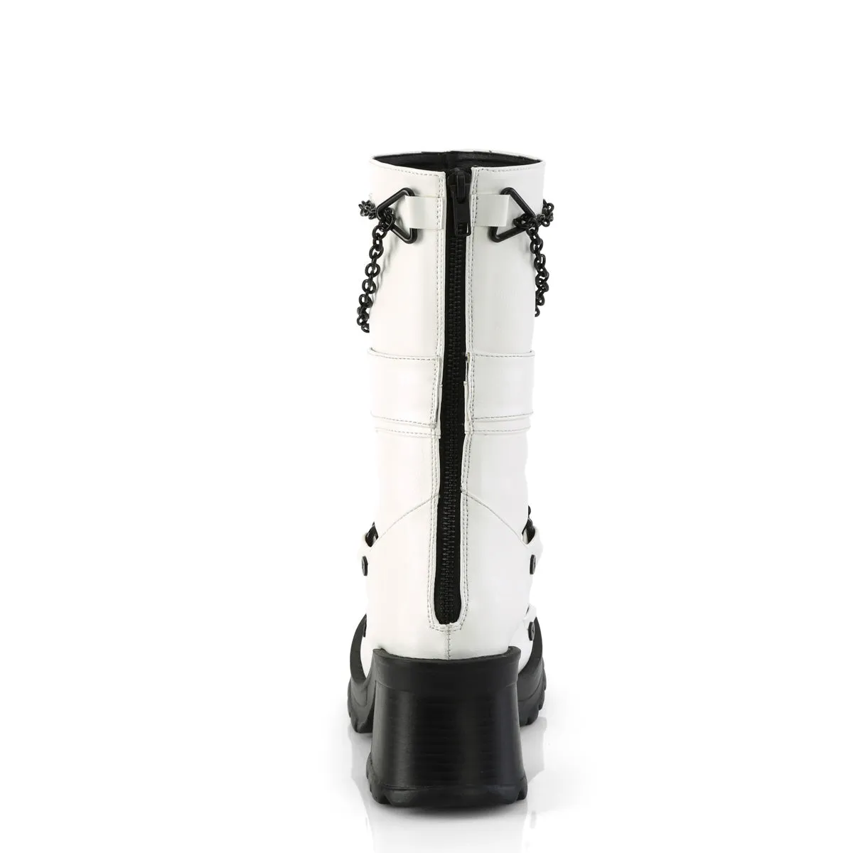 BRATTY-120 DemoniaCult White Vegan Leather Sexy Women's Mid-Calf & Knee High Boots (Alternative Footwear) Lightest Adidas Basketball Shoes