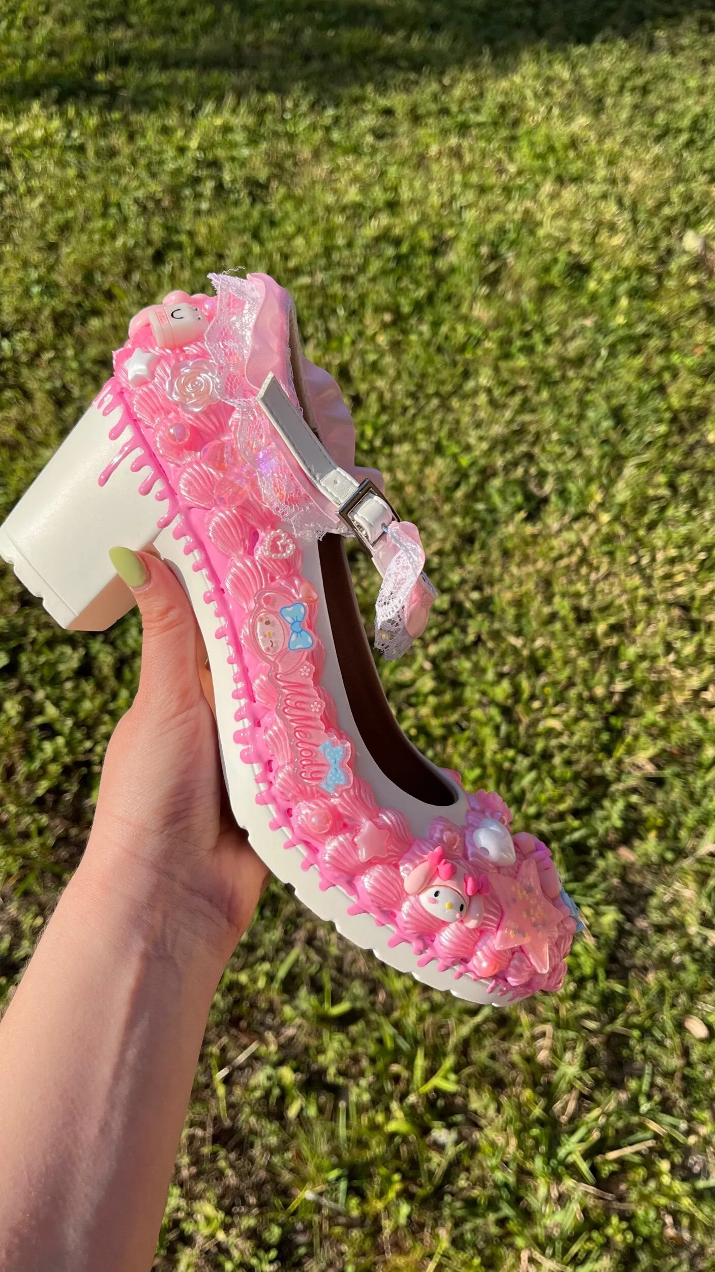 Custom Kawaii Decoden Shoes One Pair !!PLEASE READ DESRIPTION!! Gel Kayano Asics Running Shoes