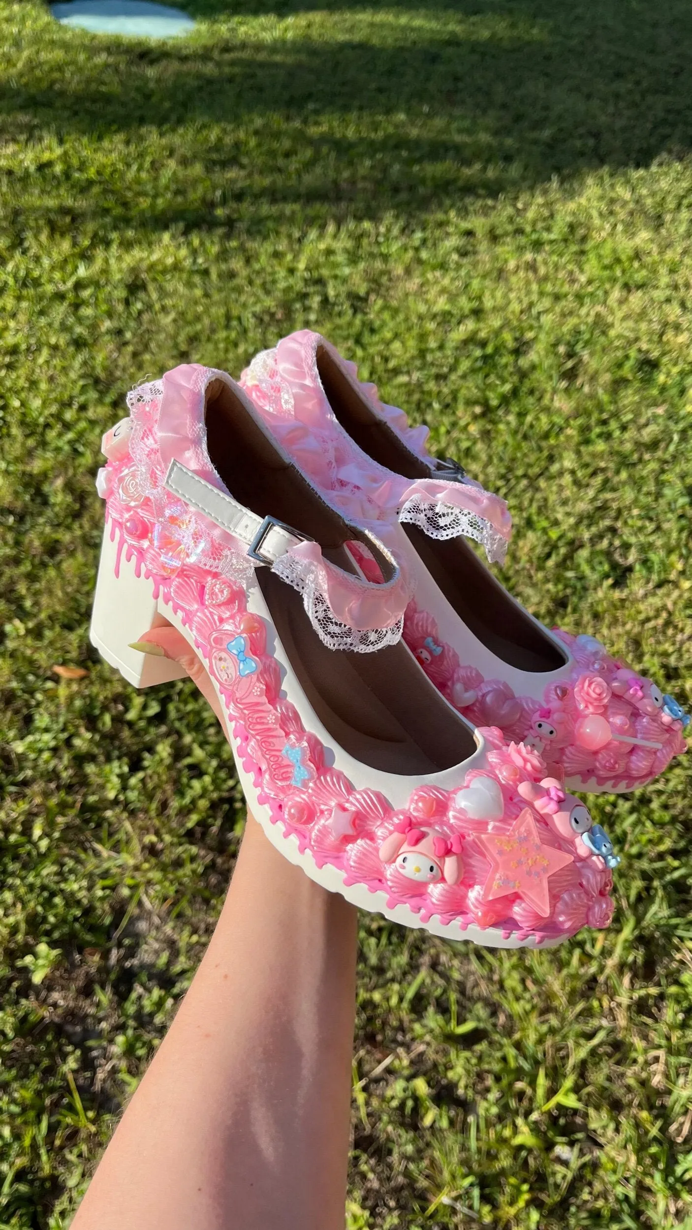 Custom Kawaii Decoden Shoes One Pair !!PLEASE READ DESRIPTION!! Asics Volleyball Shoes Usa