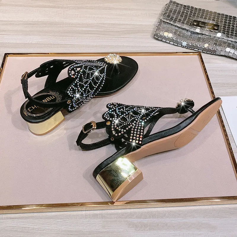 Asics Upcourt 2 Volleyball Shoe Summer women's sandals Bohemian fashion shoes middle heel and flat bottom clip toe casual women's shoes beach shoes