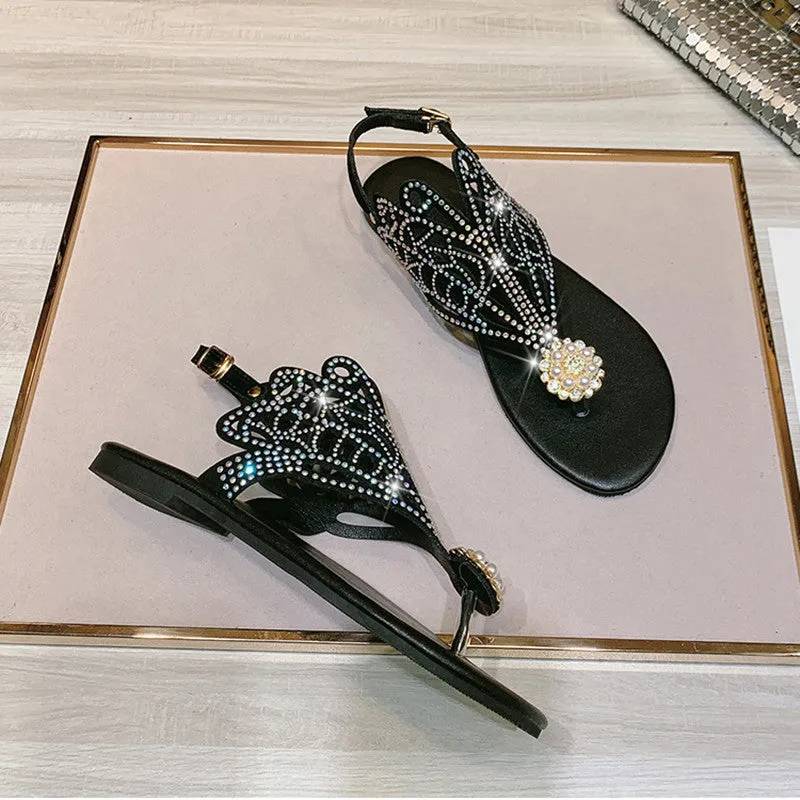 Asics Off Road Running Shoes Summer women's sandals Bohemian fashion shoes middle heel and flat bottom clip toe casual women's shoes beach shoes