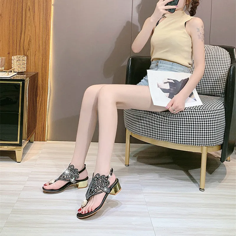 Asics Gel Noosa Tri 9 Running Shoes Summer women's sandals Bohemian fashion shoes middle heel and flat bottom clip toe casual women's shoes beach shoes