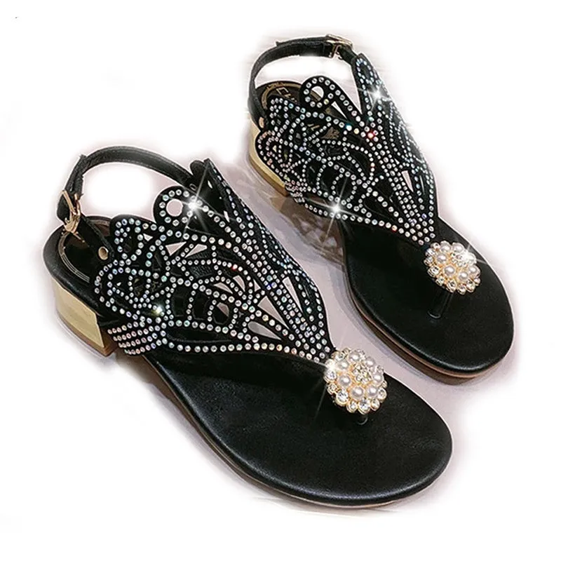 Asics Best Shoes Summer women's sandals Bohemian fashion shoes middle heel and flat bottom clip toe casual women's shoes beach shoes