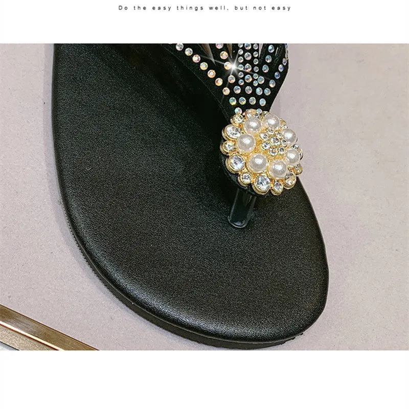 Metallic Asics Shoes Summer women's sandals Bohemian fashion shoes middle heel and flat bottom clip toe casual women's shoes beach shoes