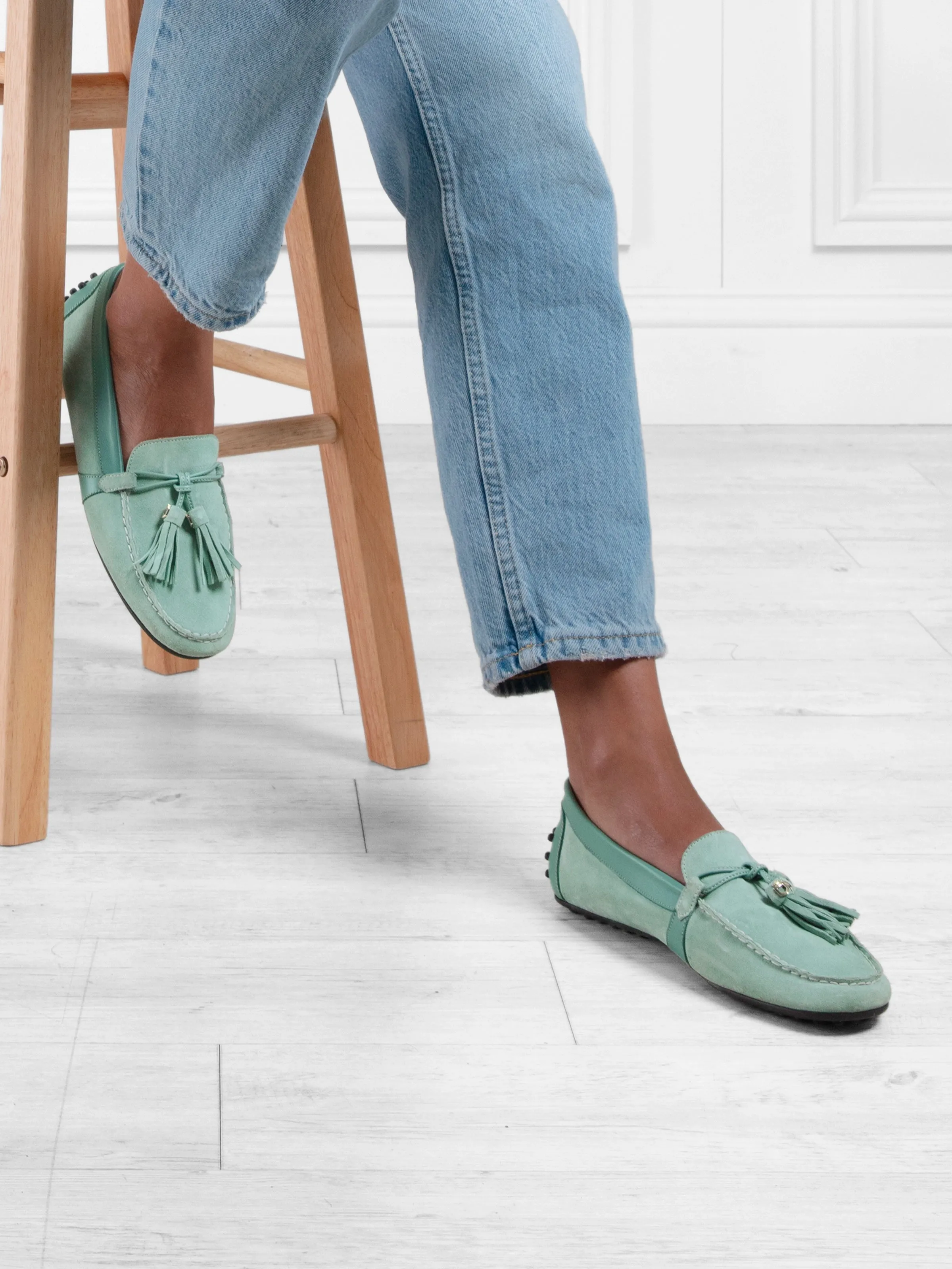 Luxury Loafers Rutland - Mint Suede