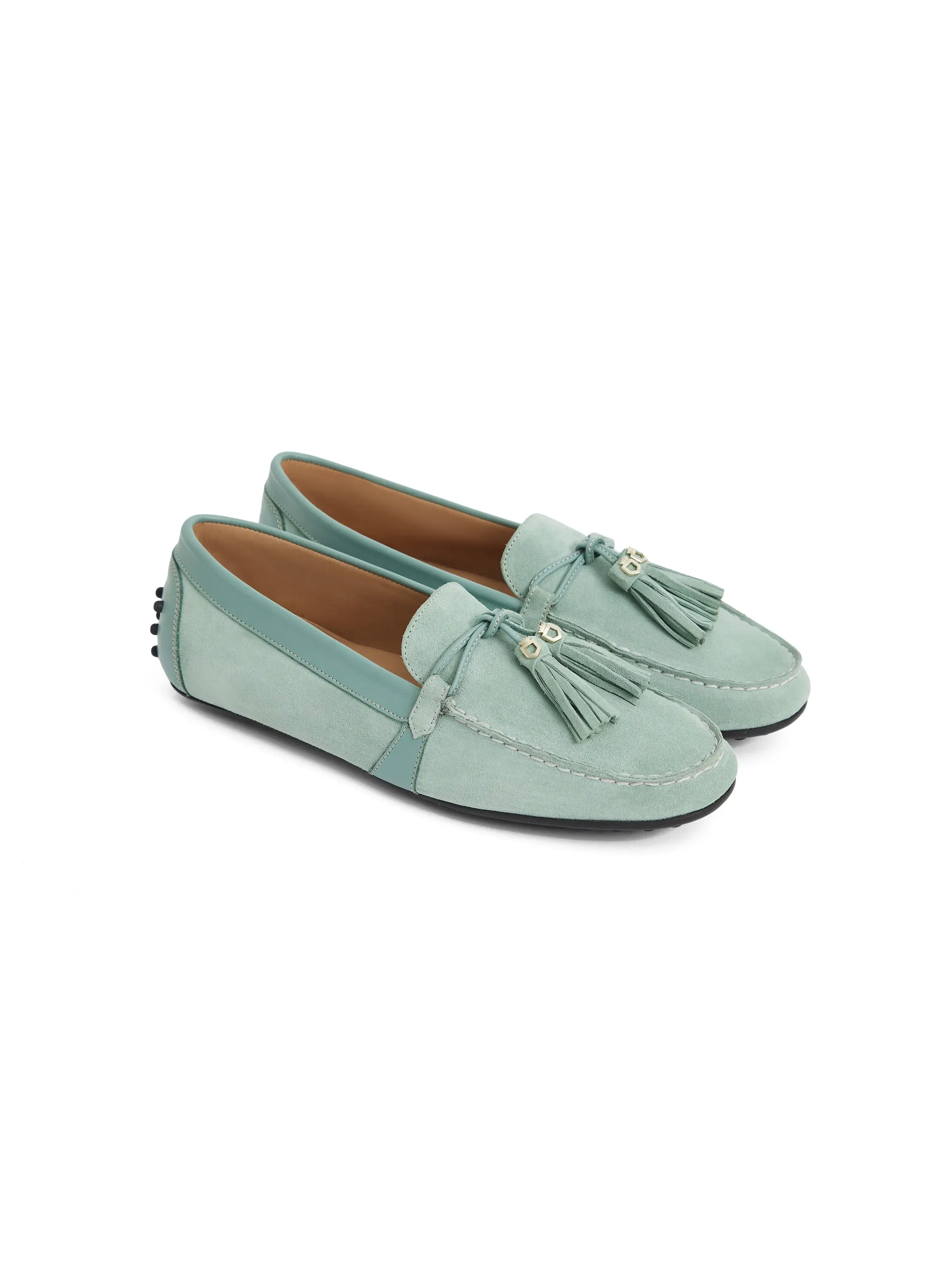 Rutland - Mint Suede Pointed Loafers