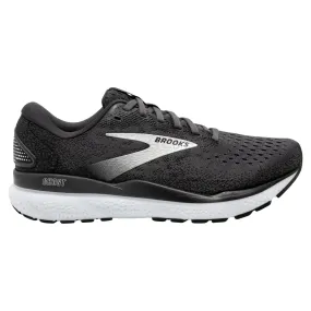 Brooks Men's 110418 090 Ghost 16 Black Grey White Cushion Support Running Shoes Asics Snapdown 2 Wrestling Shoes
