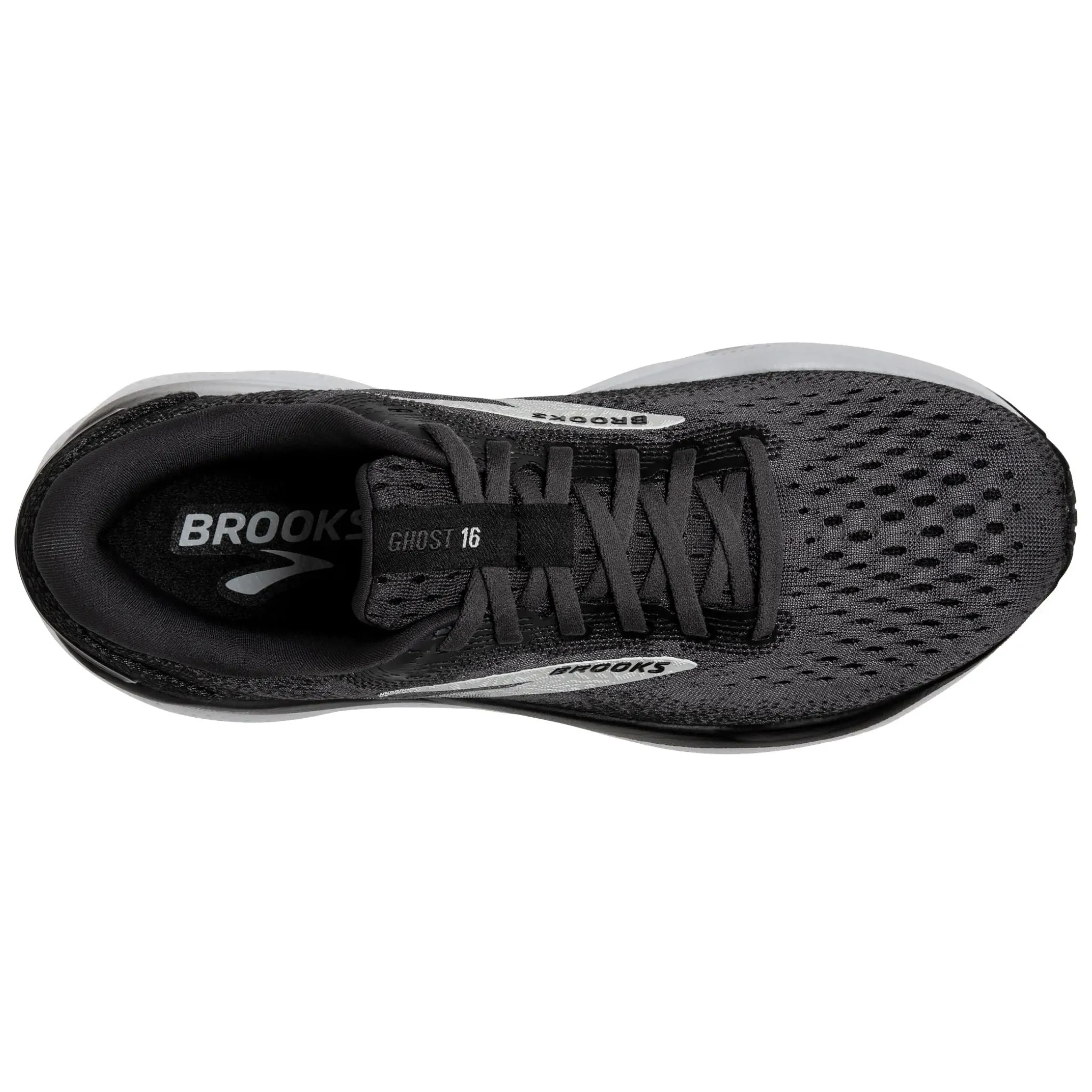 Brooks Men's 110418 090 Ghost 16 Black Grey White Cushion Support Running Shoes Asics Gel Venture 8 Shoes