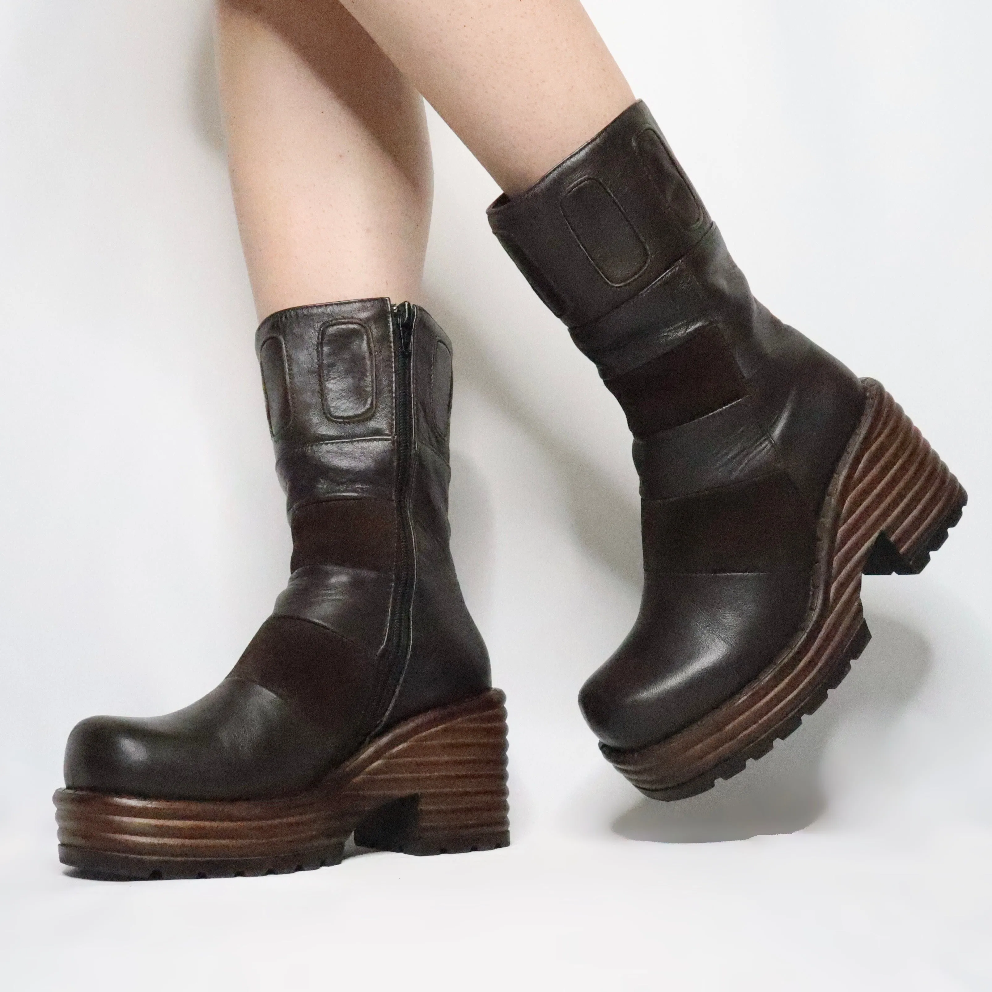 Brown Platform Boots(7 US) Adidas Volleyball.shoes