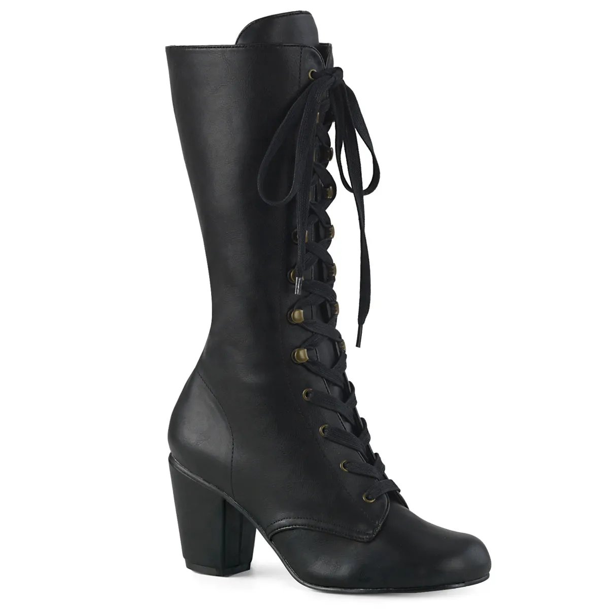 3 Inch Heel VIVIKA-205 Black Pu Size 8 Work Boots