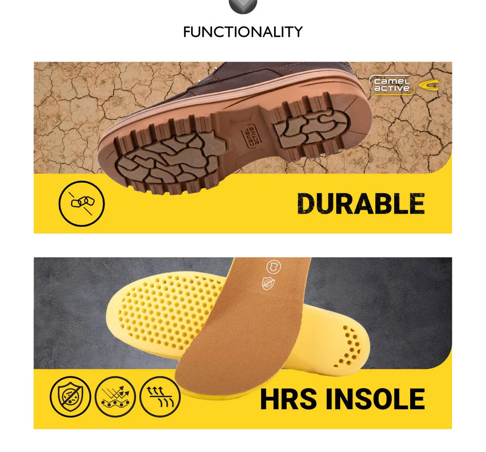 camel active High Cut Microfiber Boots Men Dark Coffee GRAZOR-882450-WA1SV-35 Work Boots Tactical