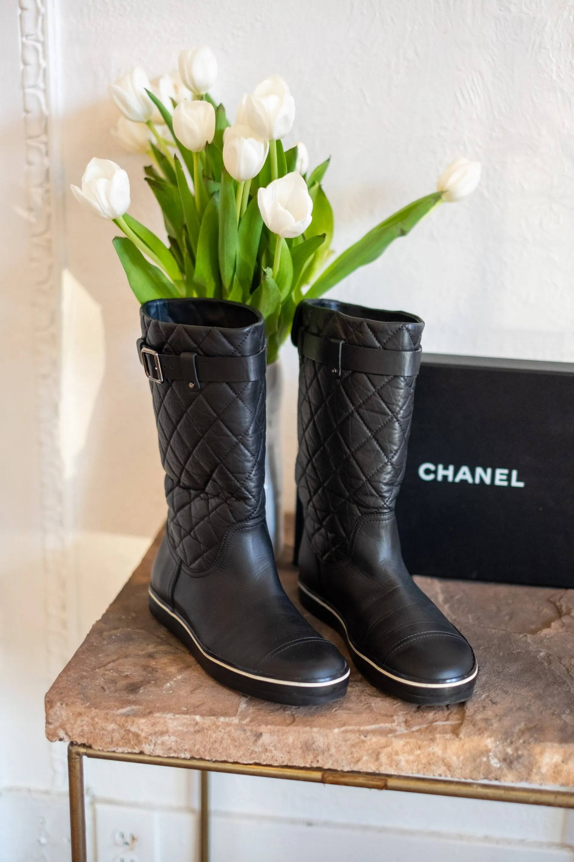 Chanel Quilted Leather Boot Adidas Tournament Shoes