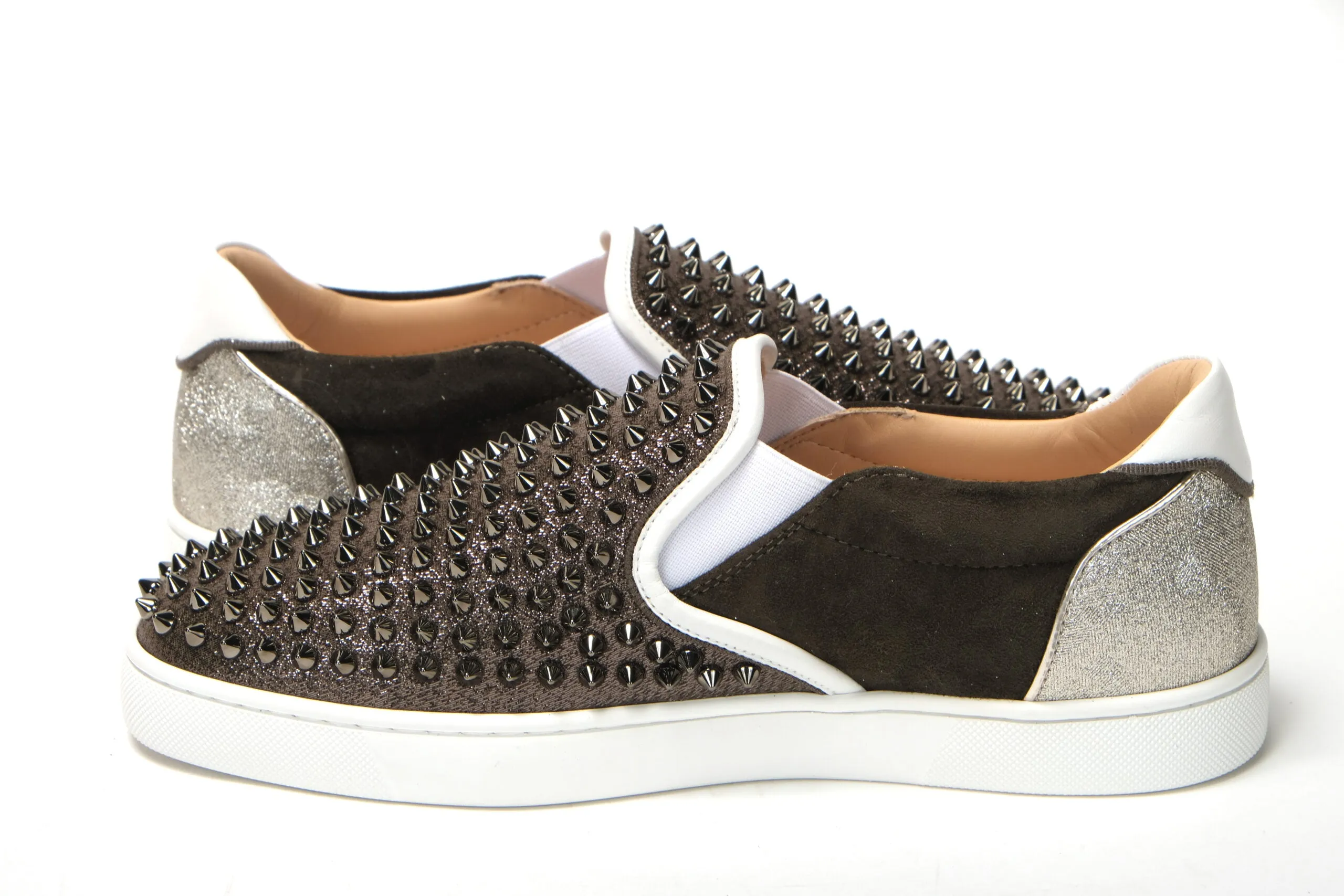 Python Skin Loafers Christian Louboutin Alpino Version Sailor Boat Orlato Spikes Flat Shoes