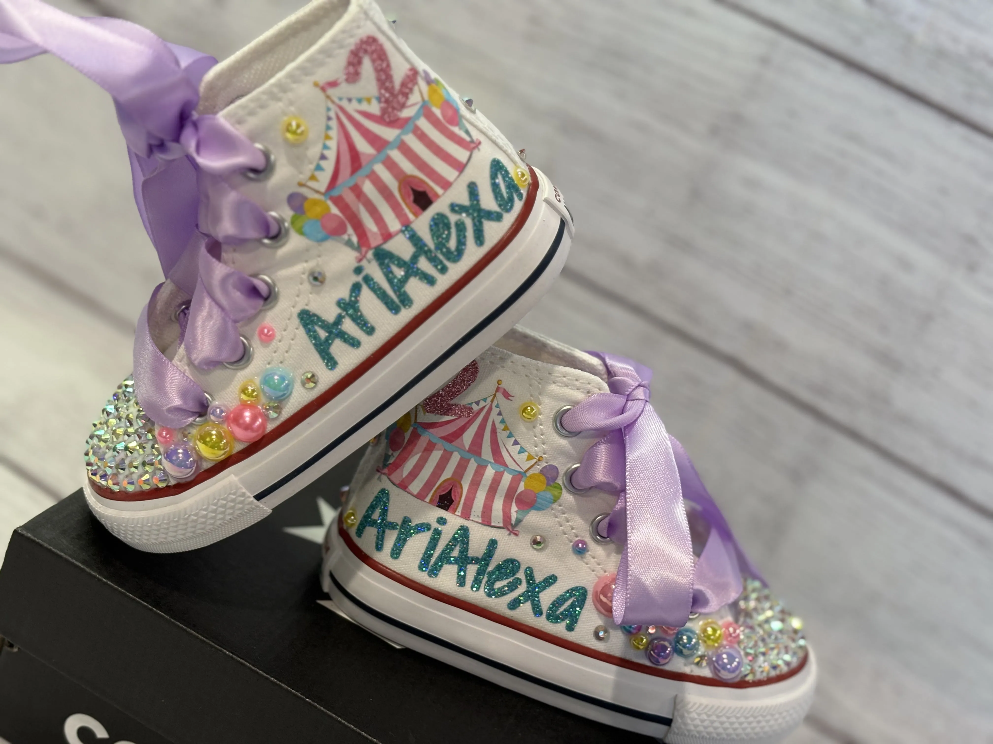 Asics Gel-dedicate Tennis Shoes Circus Theme Sneakers shoes,  Custom Carnival bling converse, Circus Bling shoes