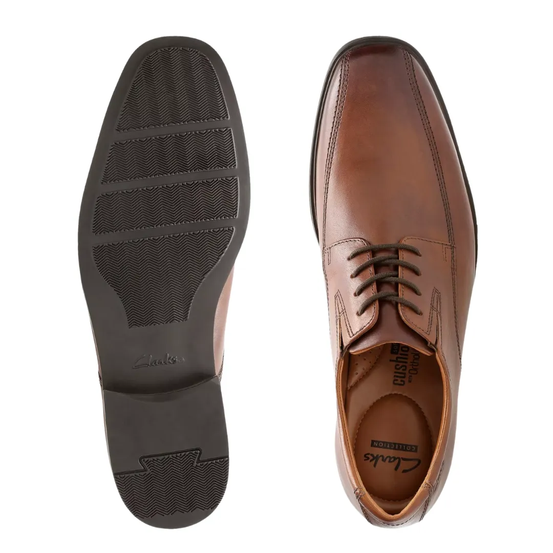 Clarks - Men's Tilden Walk "Dark Tan Leather" - Brown Asics Top-quality Marathon Shoes