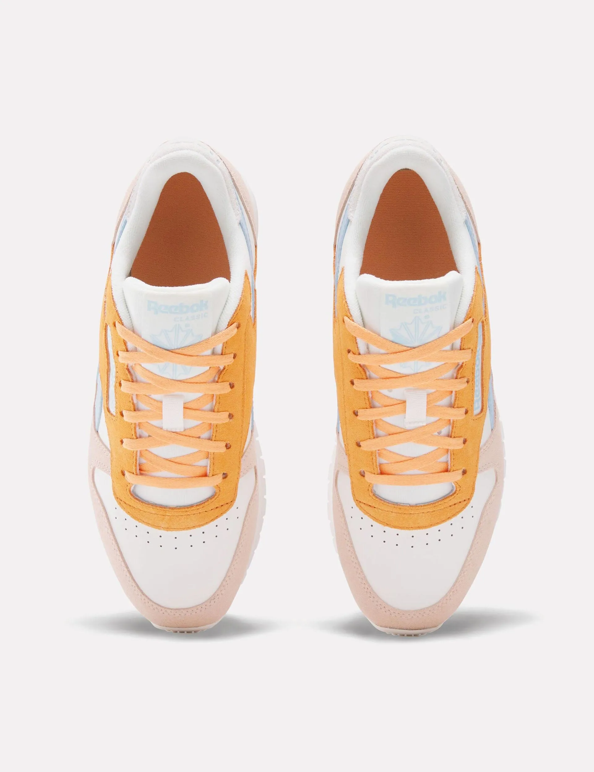 Asics Anti Pronation Running Shoes Classic Leather Shoes - Chalk/Washed Clay/Soft Blue