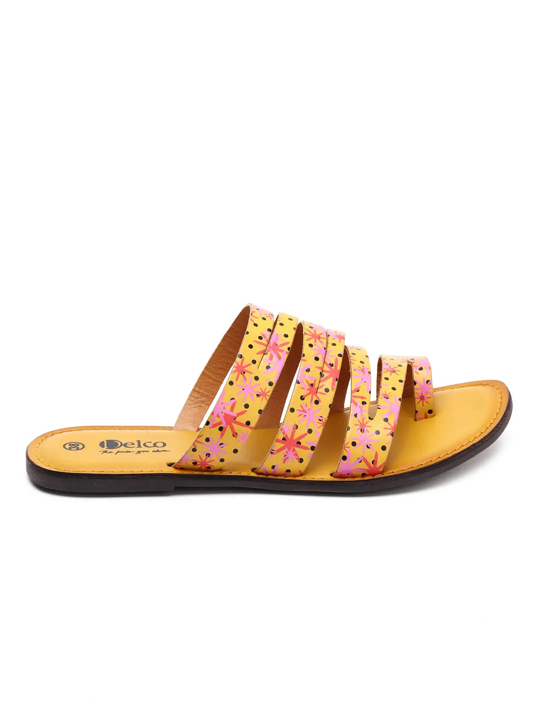 Stamp Boa Flat Shoes Classic Leather Slip-On Chappals