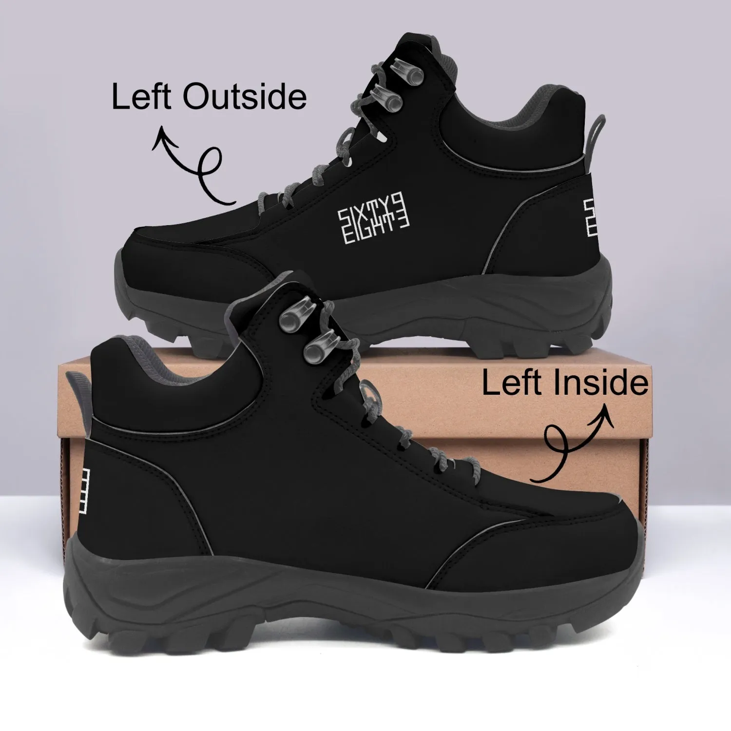 Sixty Eight 93 Logo White Black High Top Boots Adidas Goodyear Shoes