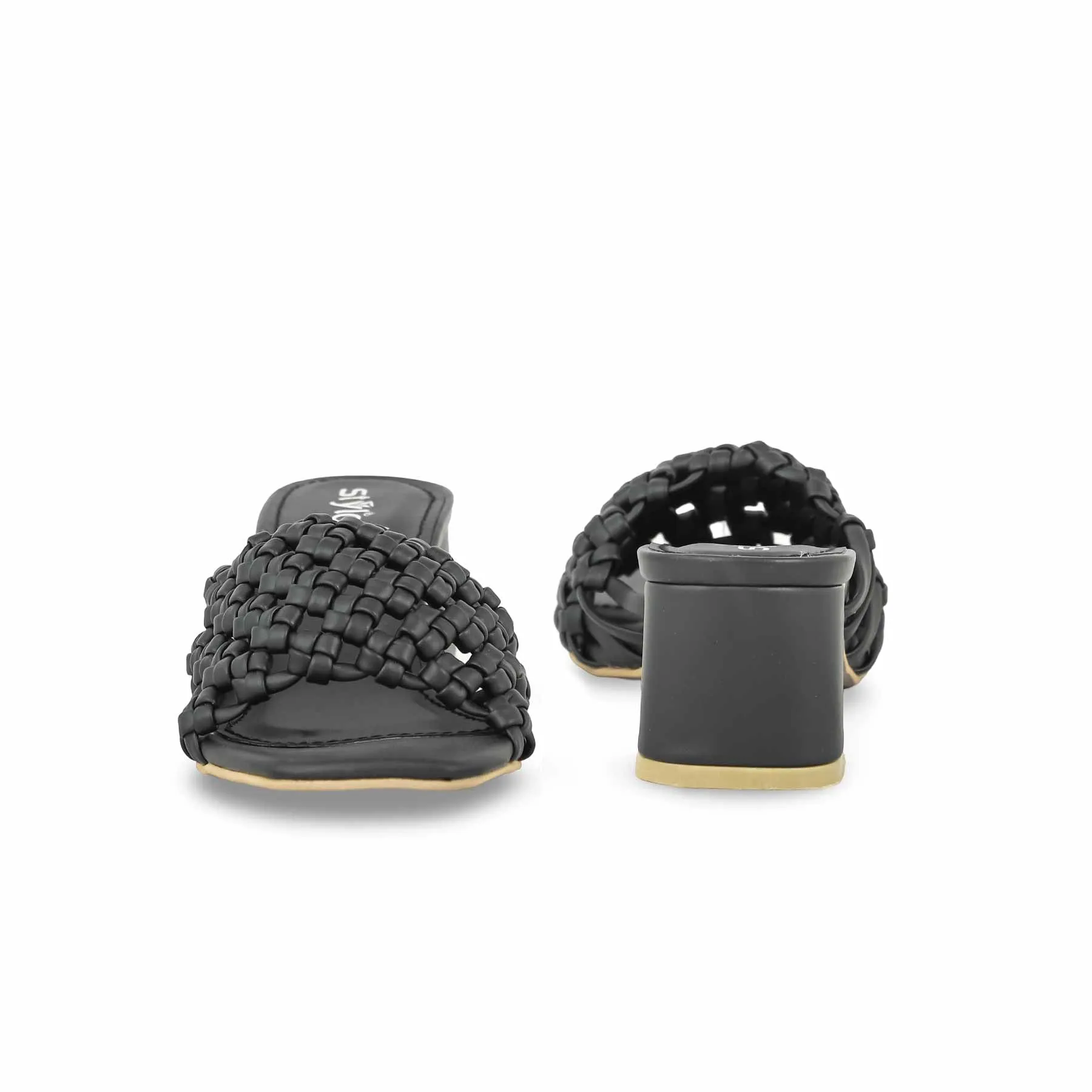 Fur Slide Slippers Black Formal Slipper FR8275