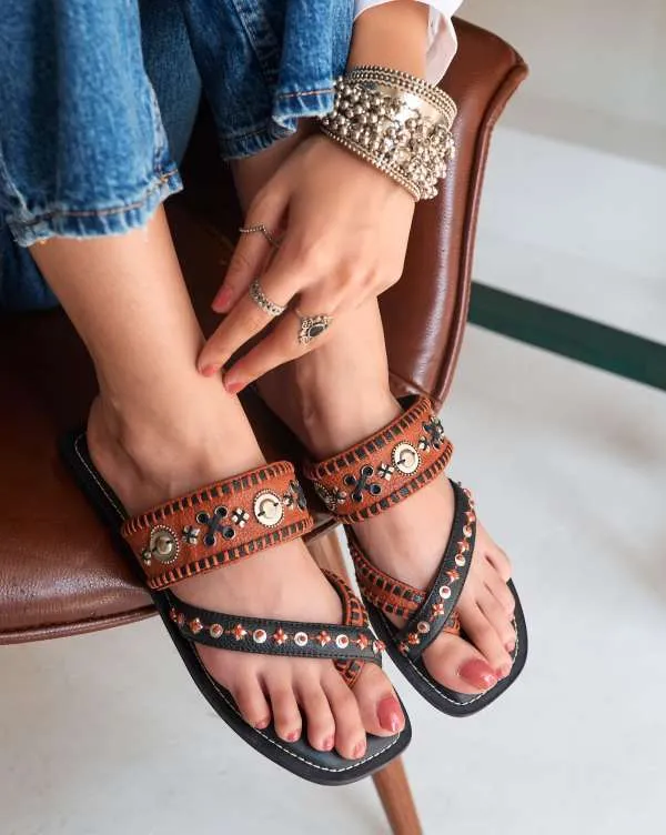 Rose Flat Shoes Cola Pops : Kolha Flats