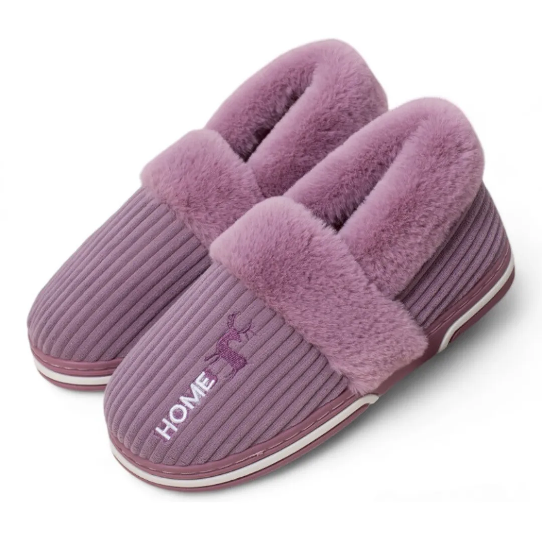 OCW Women Slippers Fluffy Comfortable Warm Plush Soft Non-slip Slides Deerfoam Slippers