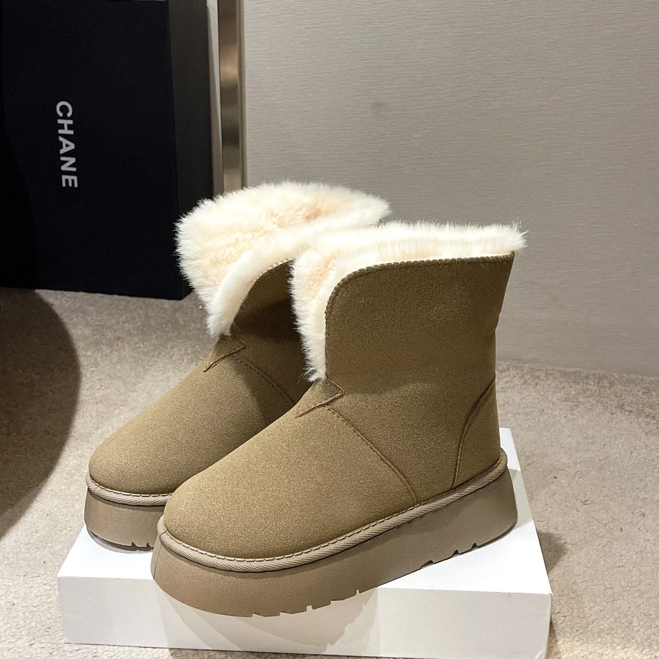 Snow Boot Alternative Winter Warm Snow Boots New Fashion Foldable Fleece Cotton Shoes For Women Plus Velvet And Thickened Plush Ankle Boots