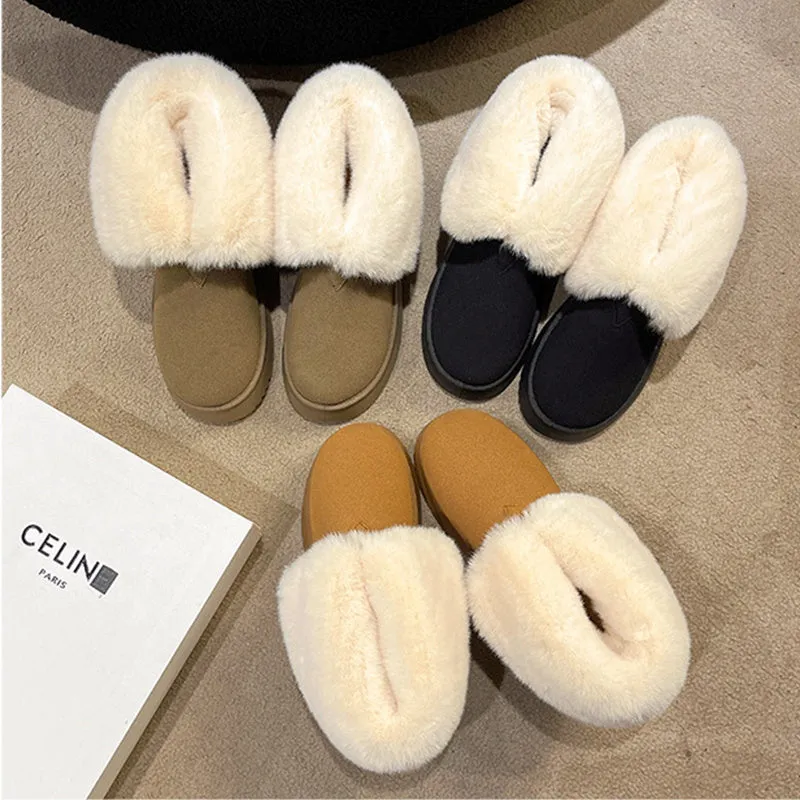 Arcata Snow Boots Winter Warm Snow Boots New Fashion Foldable Fleece Cotton Shoes For Women Plus Velvet And Thickened Plush Ankle Boots