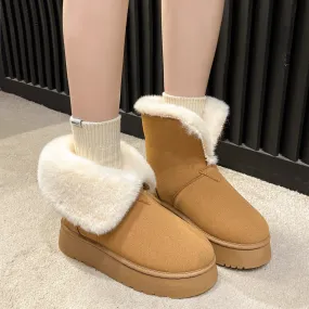 Winter Warm Snow Boots New Fashion Foldable Fleece Cotton Shoes For Women Plus Velvet And Thickened Plush Ankle Boots Merrell Antora 3 Thermo Mid Zip Waterproof Snow Boot