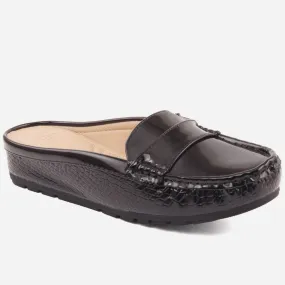 Pointe Shoe Ballet Flats Women "LENOR" Glossy Wedge Moccasins