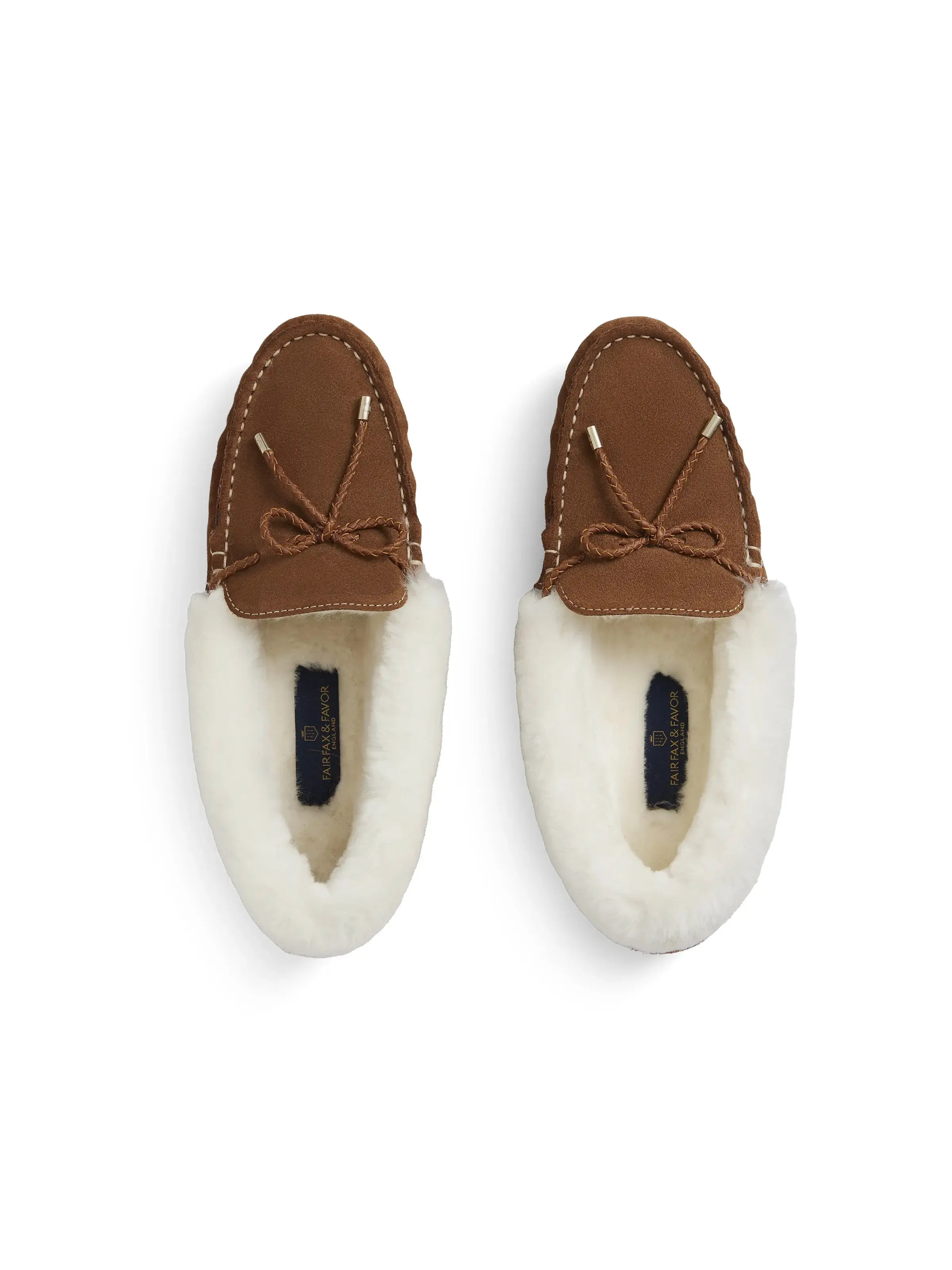 Henley Slipper - Shearling Lined Tan Suede Lemaire Square Toe Loafers