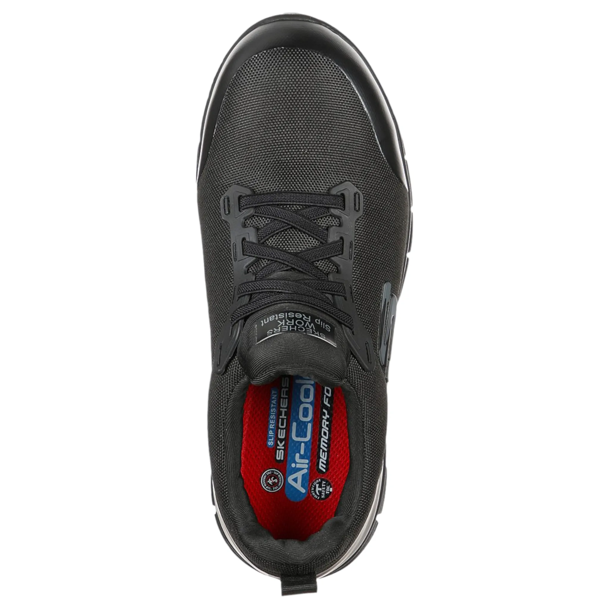 Skechers Women's 108003 Irmo Sure Track Alloy Toe Black Work Shoes Adidas Adizero Adios Pro Evo 1 Running Shoes