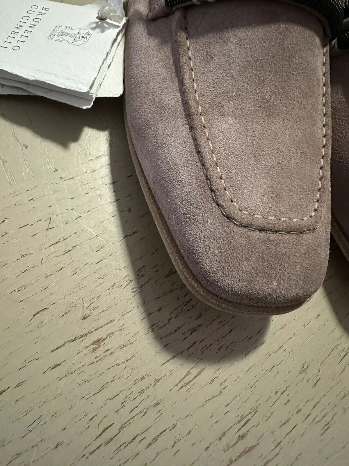 NIB $1250 Brunello Cucinelli Women Suede Monili-Strap Loafers Shoes 10 US/40 Eu Multi Penny Loafers