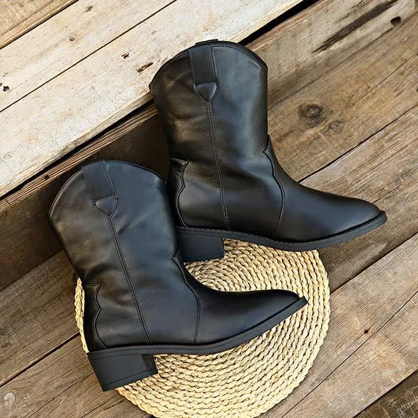 Women's Pointed Toe Chunky Heel Western Cowboy Boots 21154563C Miles Morales Adidas Shoes