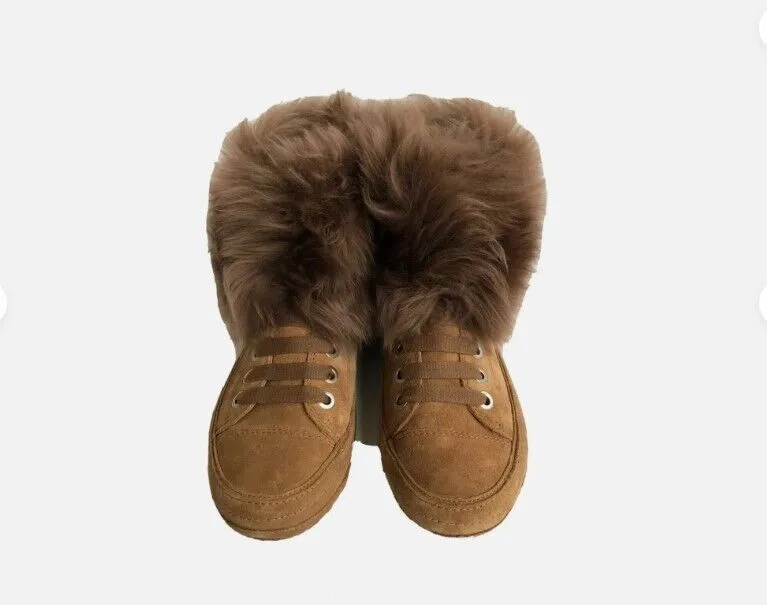Snow Boot Size 8 UGG ANTOINE FUR CHESTNUT WOMEN SNEAKERS BOOTS 1019110-CHE Brand New