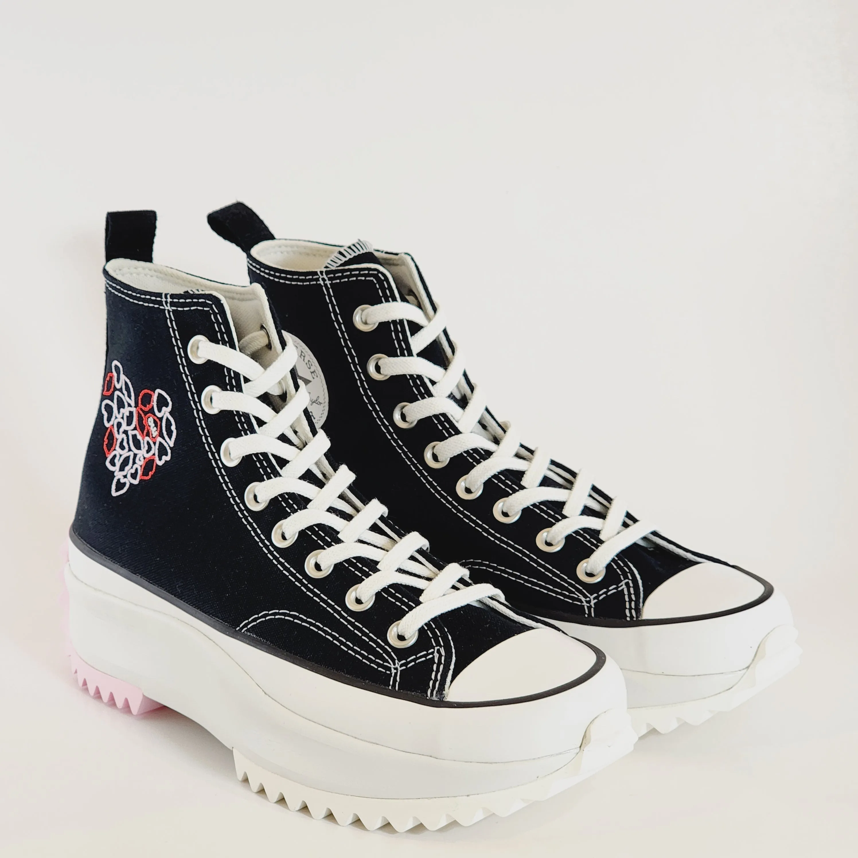 Converse Run Star Hike Hi Valentine's Embroidered Platform Sneakers A01598C NWT Asics Running Shoes Ankle Support