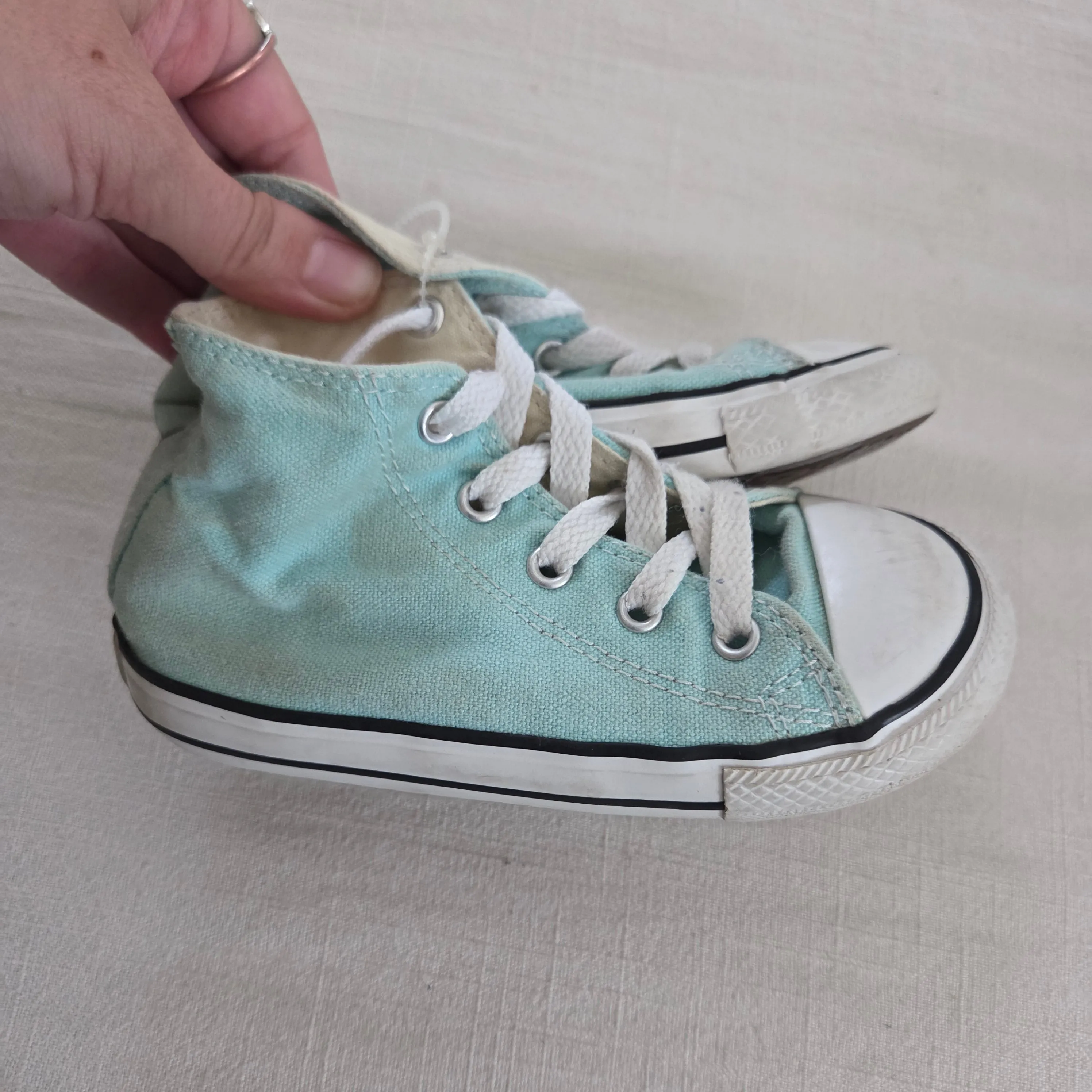 Converse Sky Blue Hightops toddler 9 Youth Asics Shoes